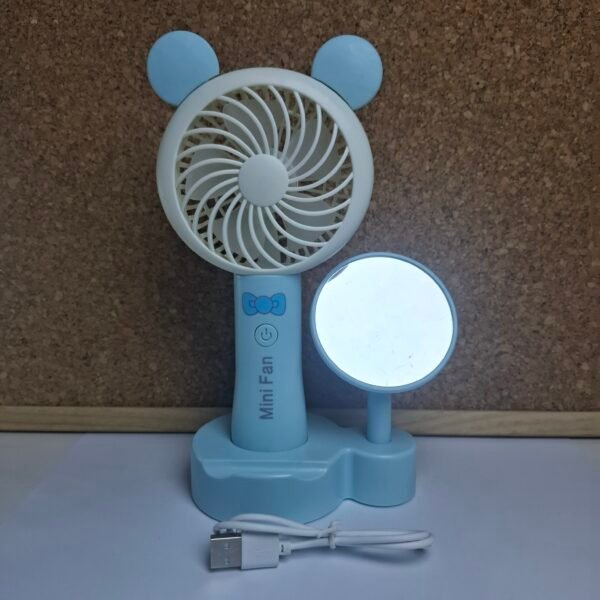 Ventilador Recargable con Espejo para Escritorio - Imagen 4