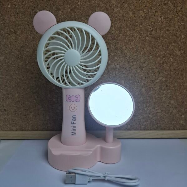 Ventilador Recargable con Espejo para Escritorio - Imagen 5