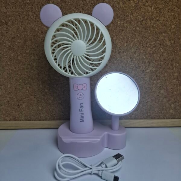 Ventilador Recargable con Espejo para Escritorio - Imagen 7