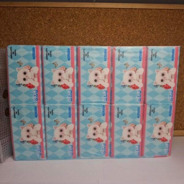 Pack de 10 Paquetes de Servilletas Desechables Tipo Papel Tissue - Imagen 2