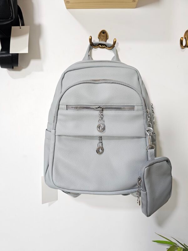 Mochila cuero Pu con monedero - Imagen 6