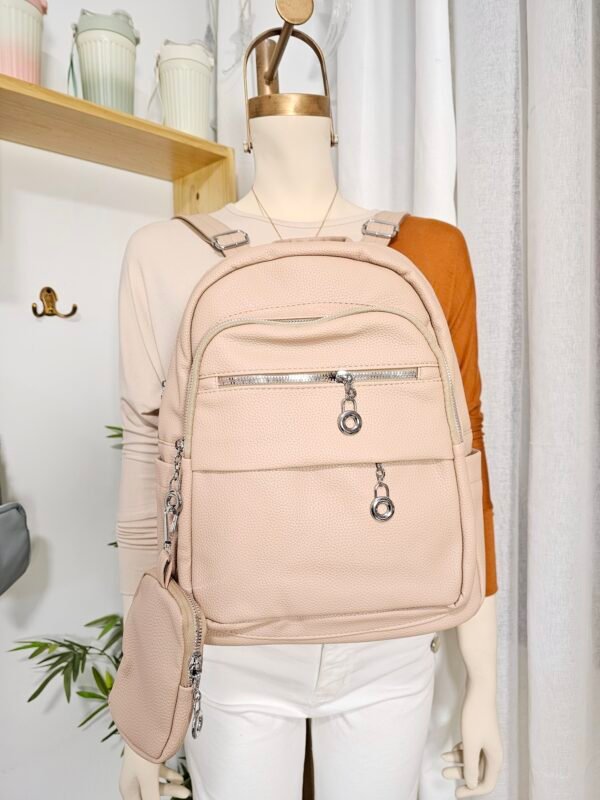 Mochila cuero Pu con monedero